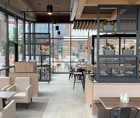 Neugestaltung des Ex- und Interiordesigns beim Burger King Restaurant in Lübeck, Bei der Lohmühle
