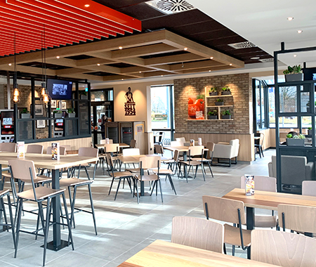 Burger King Restaurant in Rendsburg nach der Umbaumaßnahme im Burger King Konzept GardenGrill