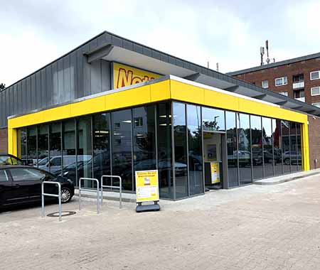 Flachdachanbau eines Netto Verbrauchermarktes Rodigallee in Hamburg Flachdachanbau eines Netto Verbrauchermarktes Rodigallee in Hamburg