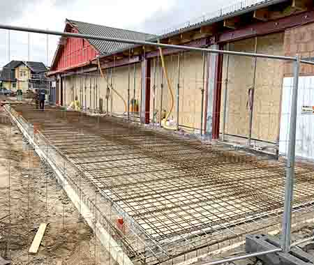 Rohbetonsohle der Erweiterungsfläche beim Netto Markt in Kröpelin
Rohbetonsohle der Erweiterungsfläche beim Netto Markt in Kröpelin